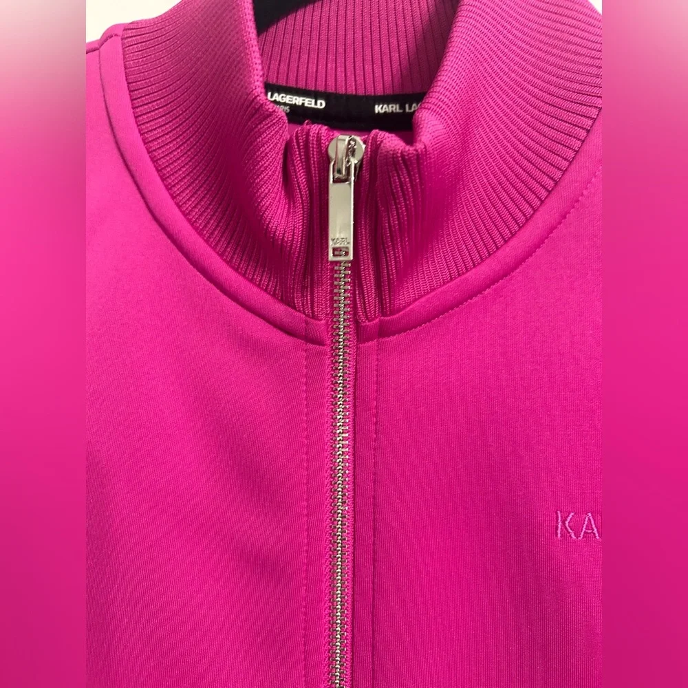 Karl Lagerfeld Paris Front Zip Logo Tape Track Suit